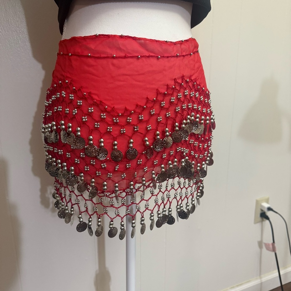 Red Beaded Women's Skirt